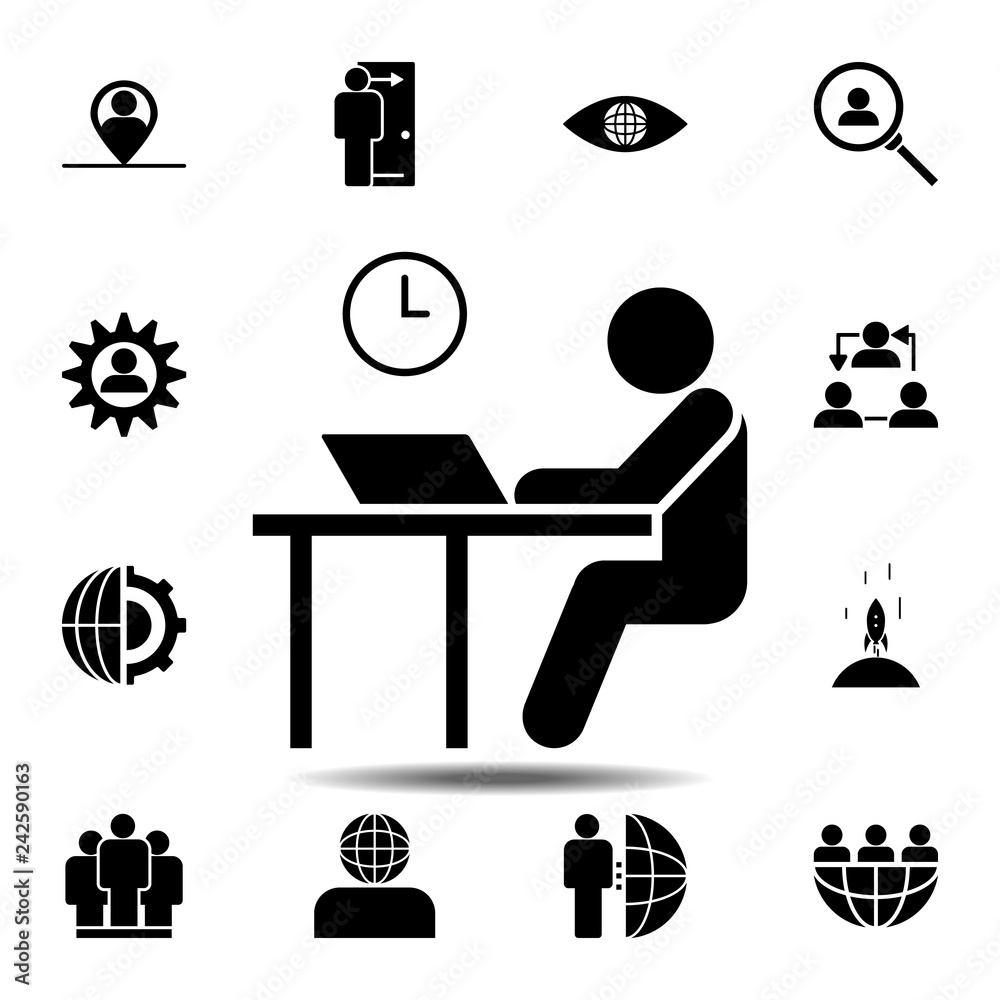 desk, job icon. Simple glyph vector element of Business global icons set  for UI and UX, website or mobile application Stock Vector | Adobe Stock, image size:1000x1000