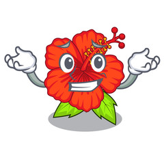 Sticker - Grinning flower hambiscus in a cartoon pot