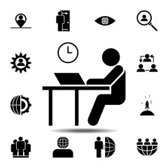 Poster - desk, job icon. Simple glyph vector element of Business global icons set for UI and UX, website or mobile application