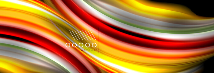 Rainbow color fluid wave lines flow poster. Wave Liquid shapes design