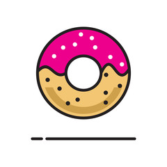 Poster - Donut icon on white background for graphic and web design, Modern simple vector sign. Internet concept. Trendy symbol for website design web button or mobile app