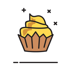 Poster - Muffin icon on white background for graphic and web design, Modern simple vector sign. Internet concept. Trendy symbol for website design web button or mobile app