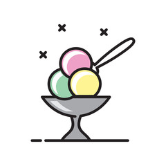 Poster - Ice cream icon on white background for graphic and web design, Modern simple vector sign. Internet concept. Trendy symbol for website design web button or mobile app