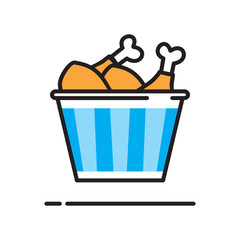 Poster - Fried chicken icon on white background for graphic and web design, Modern simple vector sign. Internet concept. Trendy symbol for website design web button or mobile app