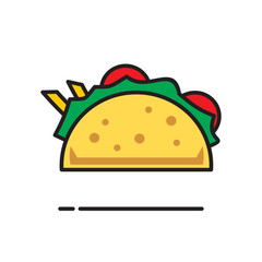 Poster - Taco icon on white background for graphic and web design, Modern simple vector sign. Internet concept. Trendy symbol for website design web button or mobile app