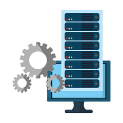 Wall Mural - technology computing support cartoon