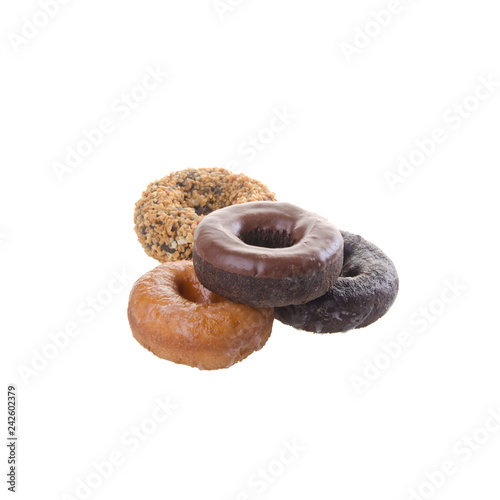 Fotografía donuts or delicious donuts on a background.