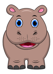 Wall Mural - Cute Hippo cartoon