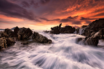 Wall Mural - Beautiful sunset of seascape in Phuket Thailand.