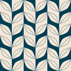 Poster - seamless retro pattern with abstract leaves