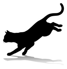 A silhouette cat pet animal detailed graphic