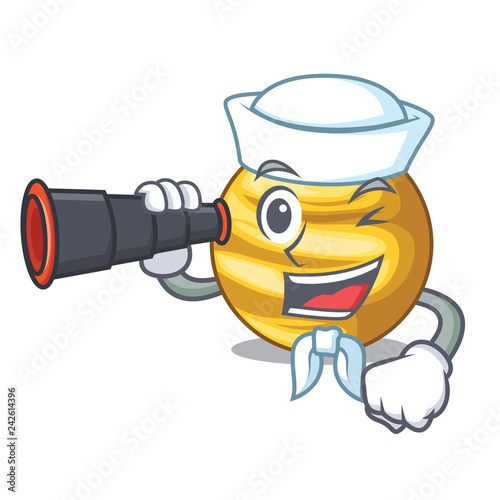Fotografie, Obraz Sailor with binocular shape planet Venus is very beautiful
