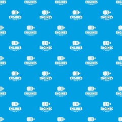 Poster - Engine pattern vector seamless blue repeat for any use