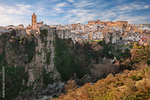 Fotomural Laterza, Taranto, Puglia, Italy: landscape of the town over the canyon in the na