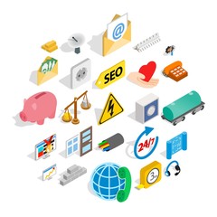 Poster - Industrial complex icons set. Isometric set of 25 industrial complex vector icons for web isolated on white background