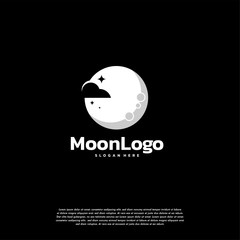 Wall Mural - moon logo designs concept vector, night moon dreams logo template