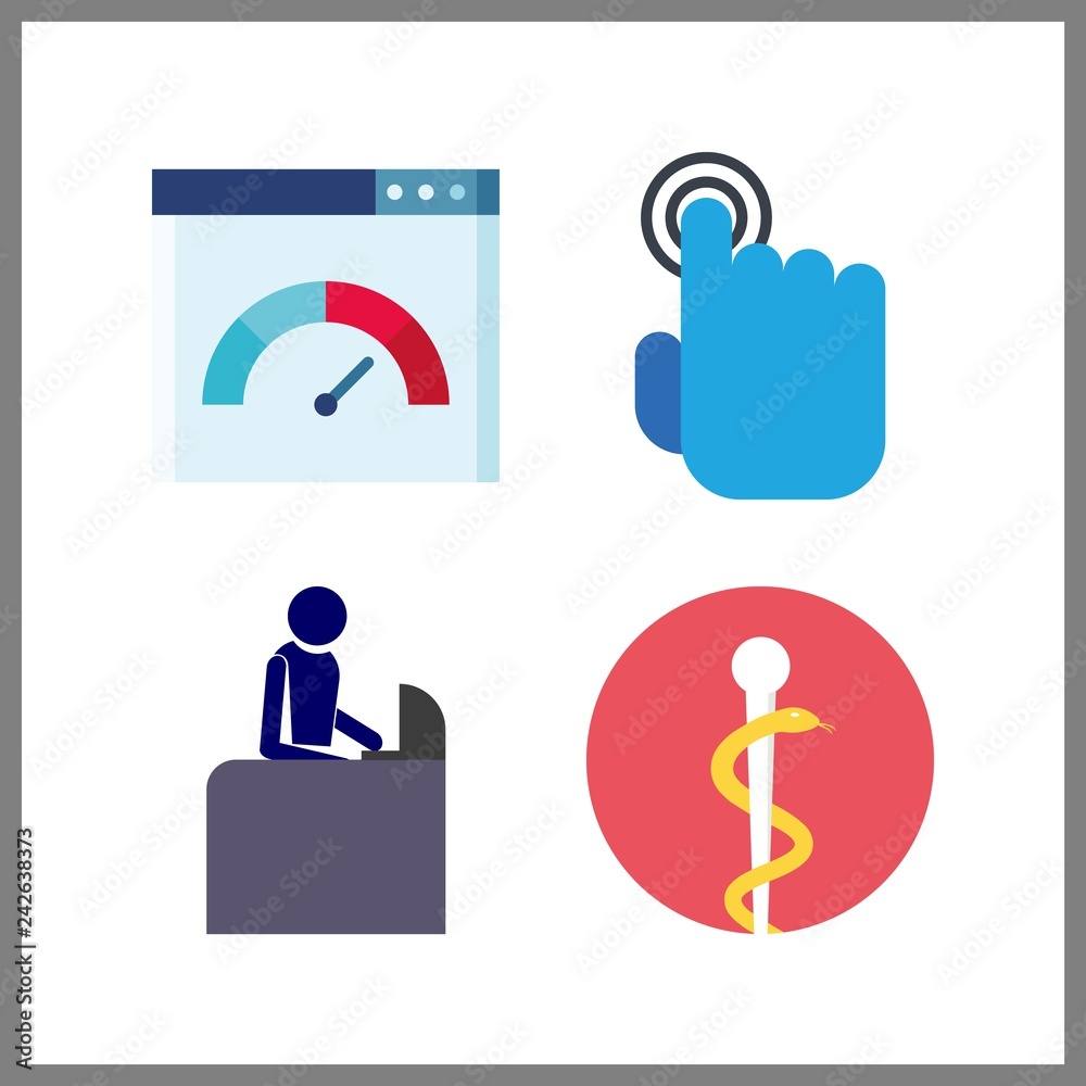 4 counter icon. Vector illustration counter set. speedometer and ...