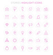 © venimo - Vector set of icons and emblems for social media story highlight covers - design templates for lifestyle, travel and beauty bloggers