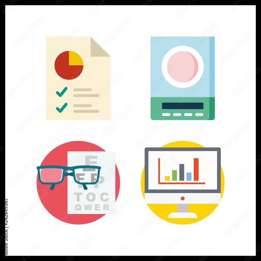 4 chart icon. Vector illustration chart set. statistics and measuring ...