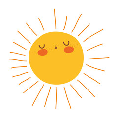 Poster - cute sun drawn icon