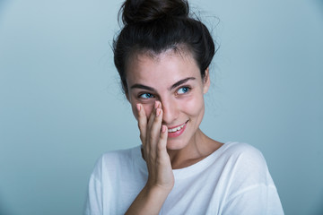 Close up of a casual beautiful young girl