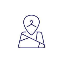 Poster - Laundry location line icon. Mark pointer, pin, map. Laundry concept. Can be used for topics like city, navigation, guide