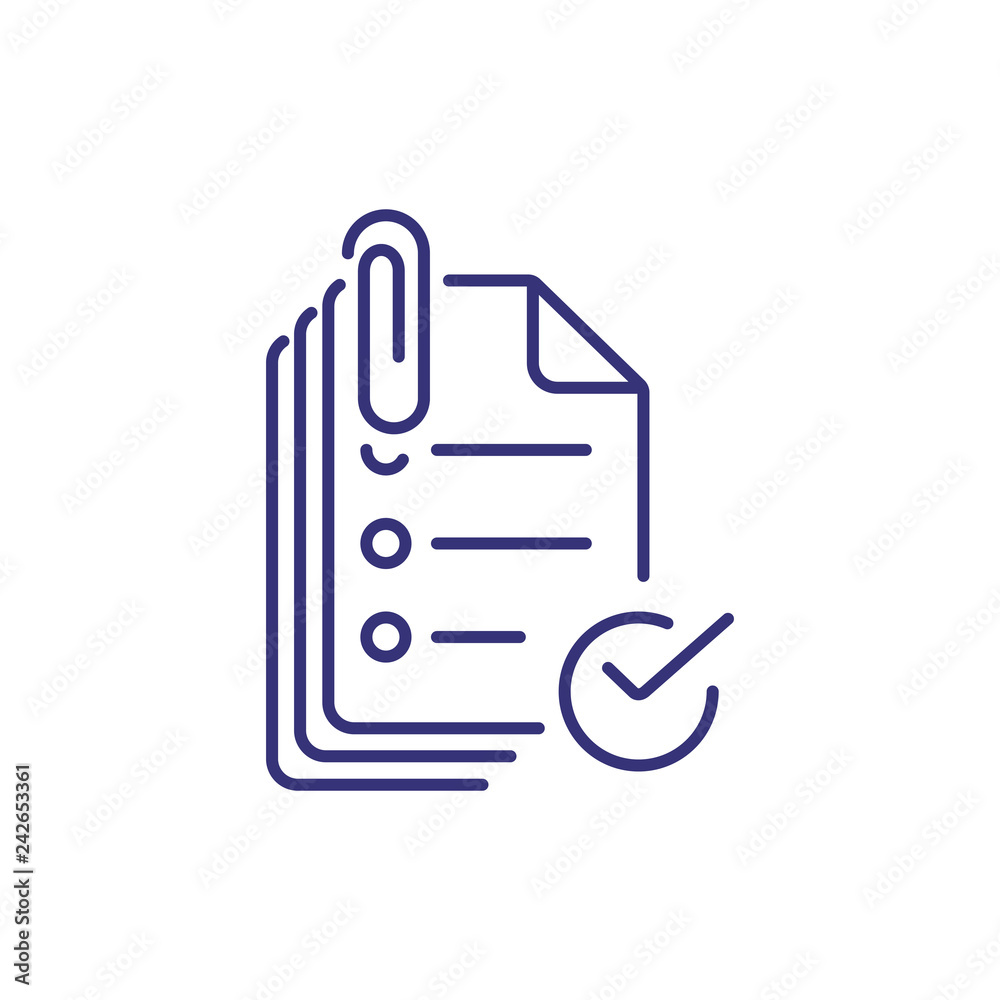 Attach documents line icon. Mailing, papers, technology. Online ...