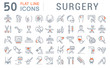Set Vector Line Icons of Surgery.