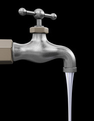 Wall Mural - Water tap. Image with clipping path