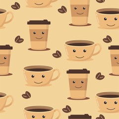 Cute coffee seamless pattern 