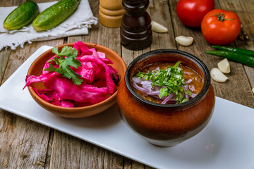 Wall Mural - bean lobio in a pot