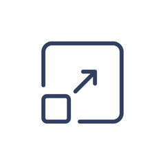 line icon resize with arrow isolated on white background. vector illustration.