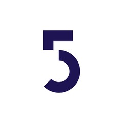Wall Mural - 5 number five logo vector icon illustration