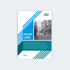 Wall Mural - minimalistic brochure template design. flyer, booklet, annual report cover template. modern diagonal