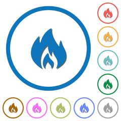 Poster - Flame icons with shadows and outlines