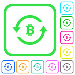 Sticker - Bitcoin pay back vivid colored flat icons