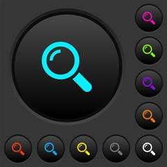 Poster - Single magnifier dark push buttons with color icons