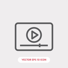 Poster - player icon. video player icon vector. Linear style sign for mobile concept and web design. player symbol illustration vector graphics - Vector	