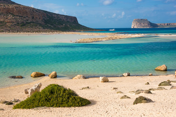 Balos beach on Crete island in Greece