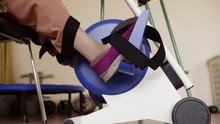 Legs Are Pedalling Cycle Ergometer As Fixed Cycling Machine Used In Fitness Testing To Estimate The Exercise Intensity Placed In Physiotherapy Room In Hospital