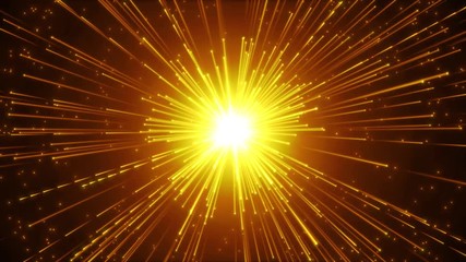 Poster - Hyperspace Background With Shining Starburst/ Animation of a colorful abstract hyperspace shining starburst background moving backward, with optical lens flare and light beams
