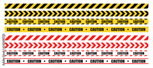 Fotografía Hazardous warning tape sets must be careful for construction and crime