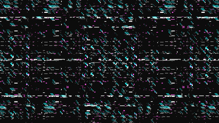 Fototapete - Glitch. Abstract shapes. Chaos. Pixel. Cyberpunk. Computer screen error. Digital design. Pixel noise. Virtual. TV signal fail. Futuristic. Glitch background.