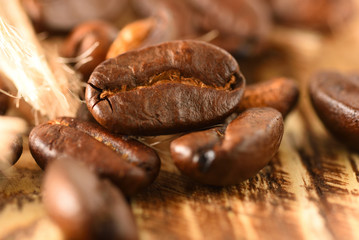 Coffee beans macro admission