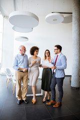 Wall Mural - Successful business people standing in the office