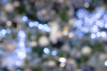Wall Mural - bokeh night light , party in the night and Festival day, abstract bokeh blue and black color background