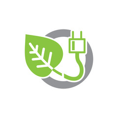 Fototapete - Ecology power source icon on white background for graphic and web design, Modern simple vector sign. Internet concept. Trendy symbol for website design web button or mobile app