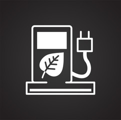 Fototapete - Ecology fuel icon on black background for graphic and web design, Modern simple vector sign. Internet concept. Trendy symbol for website design web button or mobile app