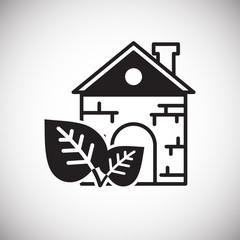 Fototapete - Ecology home icon on white background for graphic and web design, Modern simple vector sign. Internet concept. Trendy symbol for website design web button or mobile app