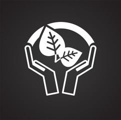 Fototapete - Environment ecology icon on black background for graphic and web design, Modern simple vector sign. Internet concept. Trendy symbol for website design web button or mobile app